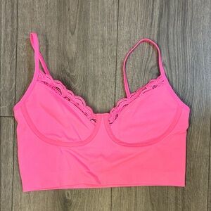Aerie Hot Pink Lace Trim Bralette